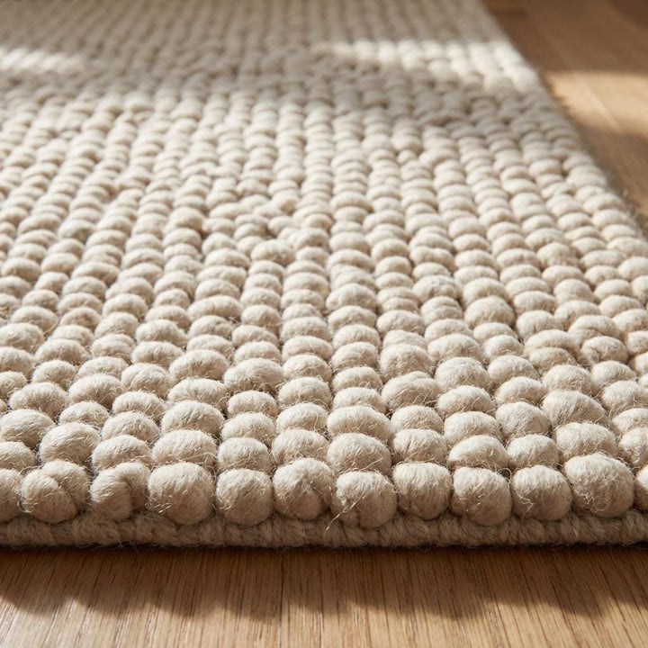 Translation missing: es.Chunky Wool Rug Neutral Beige Handmade Area Rug Cozy Textured Carpet Soft Boho Home Decor