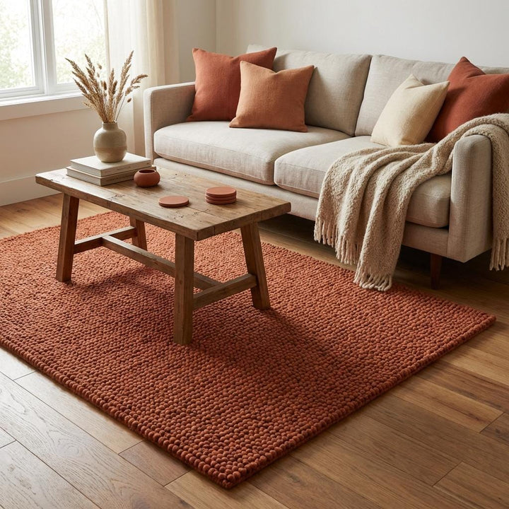 Translation missing: es.Cozy living space rug detail emphasizing depth and softness underfoot