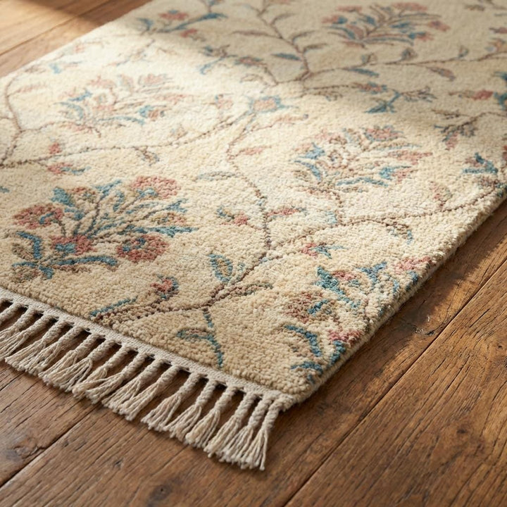 Translation missing: es.Floral Hand Knotted Runner Rug for Kitchen Hallway