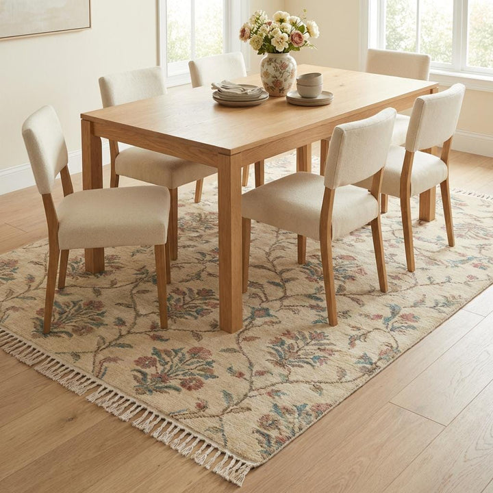 Translation missing: es.Floral Hand Knotted Runner Rug for Kitchen Hallway