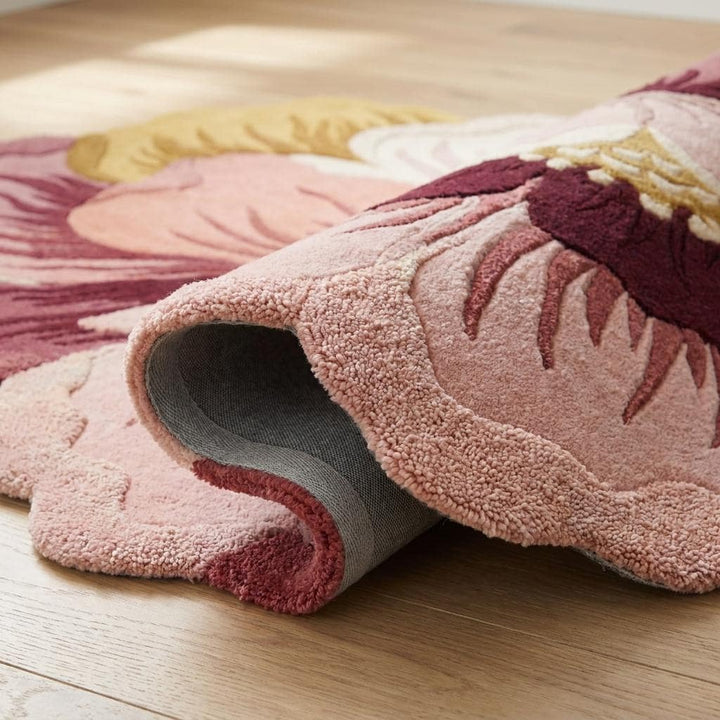 Translation missing: es.Floral Hand Tufted Wool Rug, Sculpted Flower Area Rug for Modern Living Room Decor __etsy:8078290515