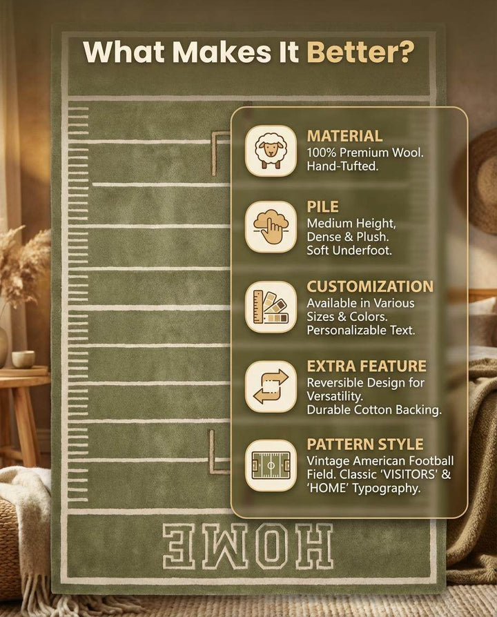 Translation missing: es.Football Field Area Rug for Game Room Decor
