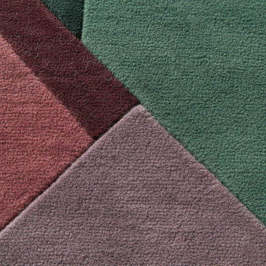 Translation missing: es.Geometric Art Deco Area Rug: Burgundy, Teal &amp; Green Color Blocks