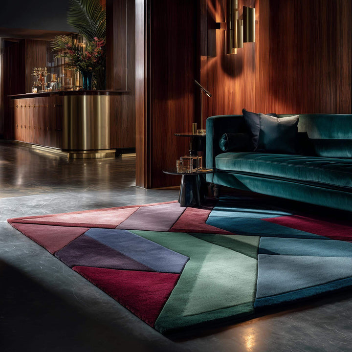 Translation missing: en.Contemporary statement rug in geometric shapes and color-block shading