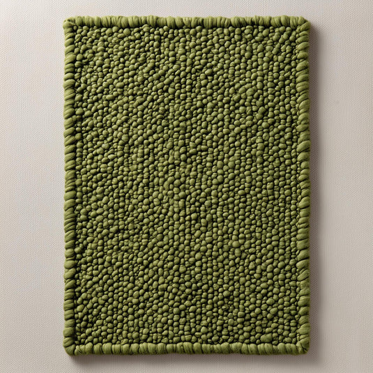 Translation missing: es.Green pebble texture rug with chunky moss-inspired 3D design, hand-tufted and customizable size