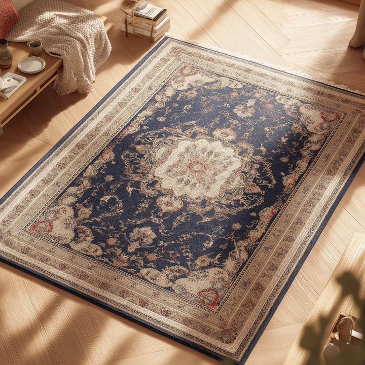 Translation missing: es.Hand Knotted Oushak Rug with muted gray floral wool pattern in traditional Turkish design