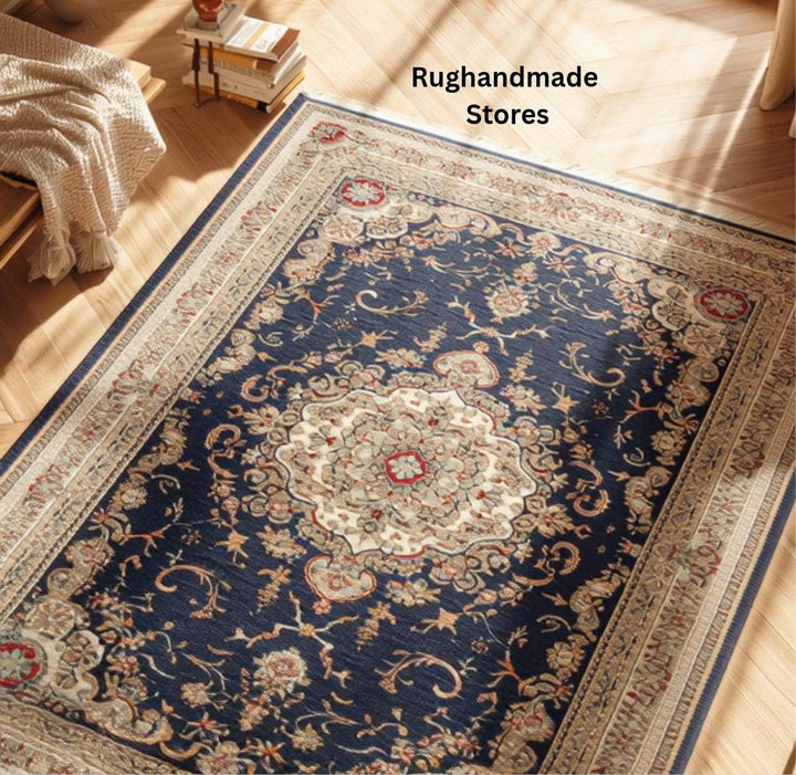 Translation missing: es.Hand knotted Oushak rug with muted gray floral wool design in traditional Turkish style, ideal for living room and bedroom