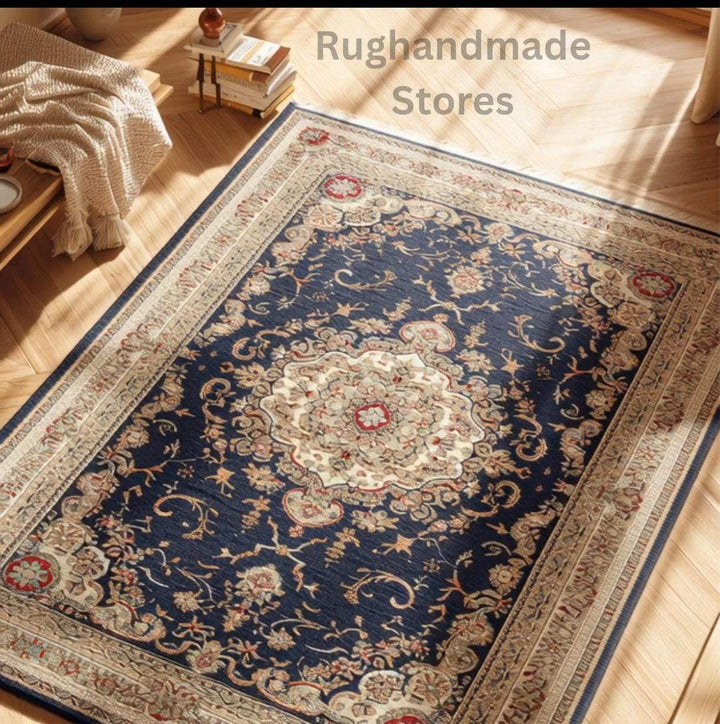 Translation missing: es.Hand knotted Oushak rug with muted gray floral pattern, traditional Turkish wool design, perfect for living room and bedroom