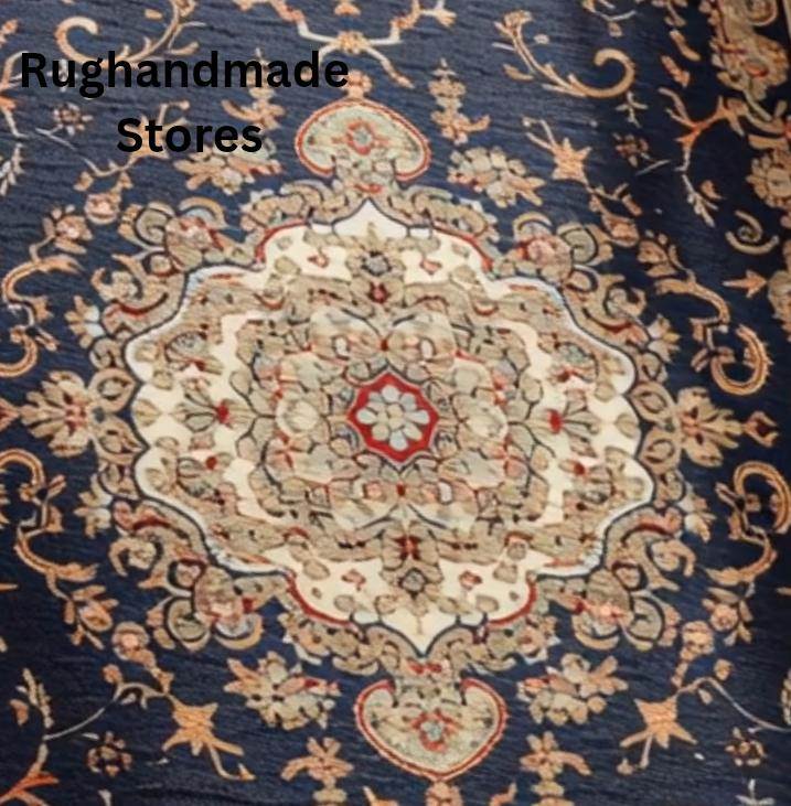 Translation missing: es.Hand knotted Oushak rug with muted gray floral wool pattern, traditional Turkish design, soft peach and blue hues, ideal for living room or bedroom