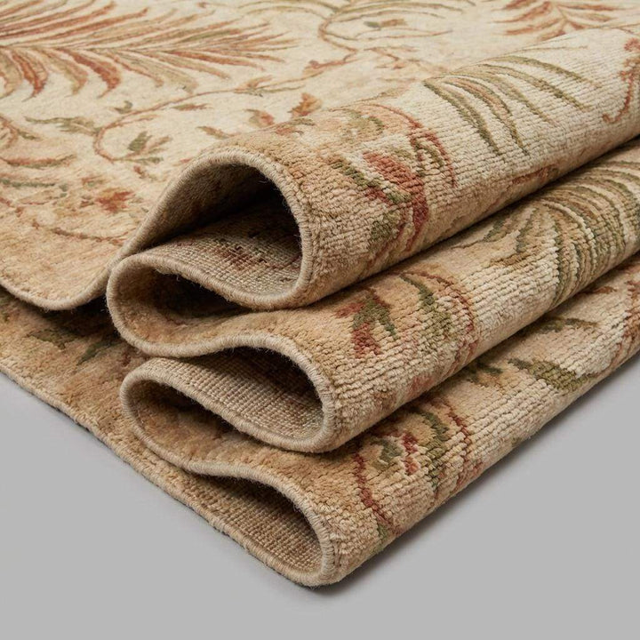 Translation missing: en.Hand-Knotted Wool Area Rug: Sage Green Oushak Botanical