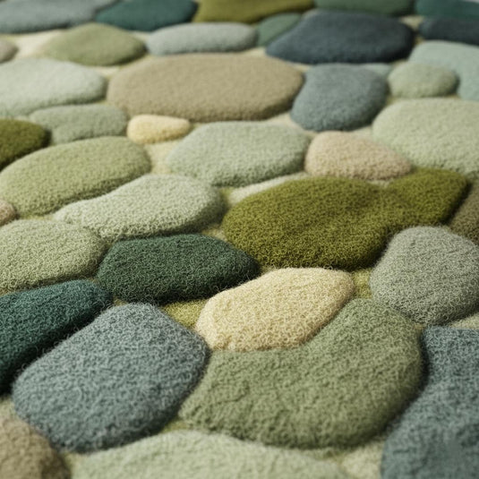 Translation missing: en.Hand Tufted Round Pebble Texture Rug • Green Teal Wool Accent Rug • Home Décor Modern Mid-Century Carpet Teppich • Handmade Area Rugs &amp; Rug