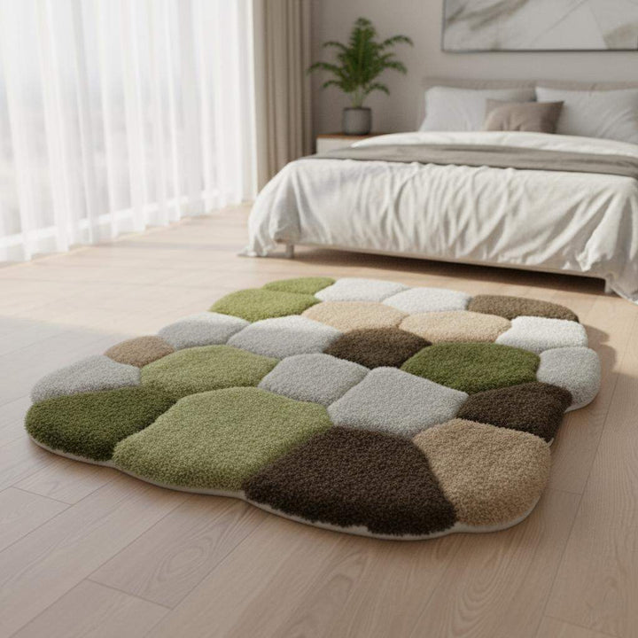 Translation missing: en.Hand-Tufted Wool Area Rug: Irregular Earth Tones Sculpted Carpet Teppich
