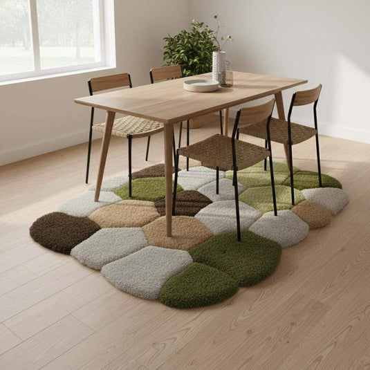 Translation missing: en.Hand-Tufted Wool Area Rug: Irregular Earth Tones Sculpted Carpet Teppich