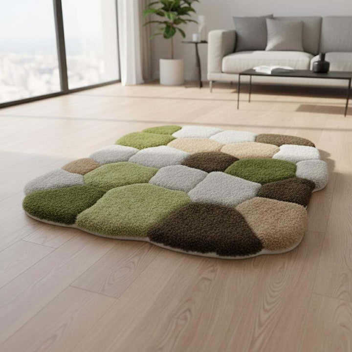Translation missing: en.Hand-Tufted Wool Area Rug: Irregular Earth Tones Sculpted Carpet Teppich