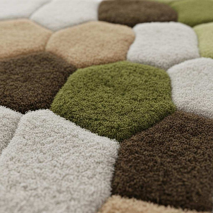 Translation missing: en.Hand-Tufted Wool Area Rug: Irregular Earth Tones Sculpted Carpet Teppich