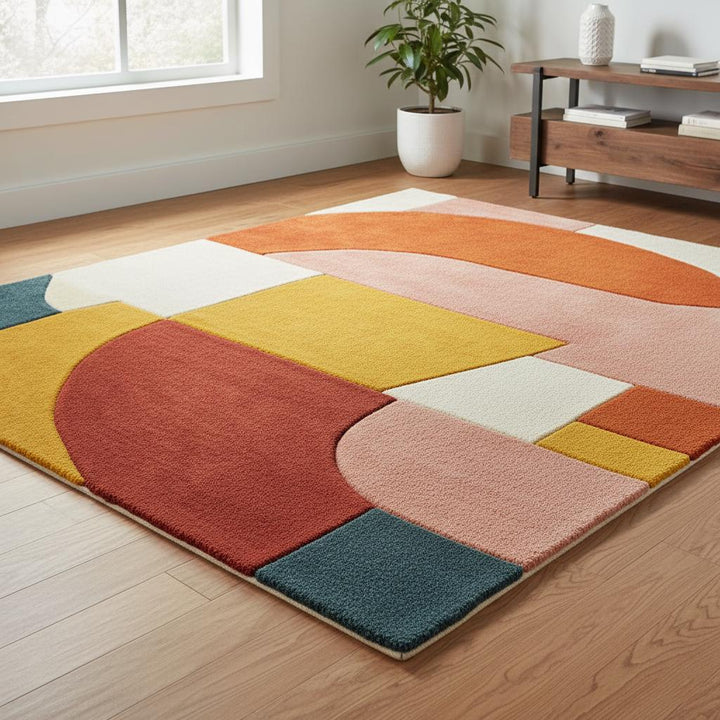 Translation missing: en.Hand-Tufted Wool Area Rug: Modern Abstract Organic Shapes Teppich
