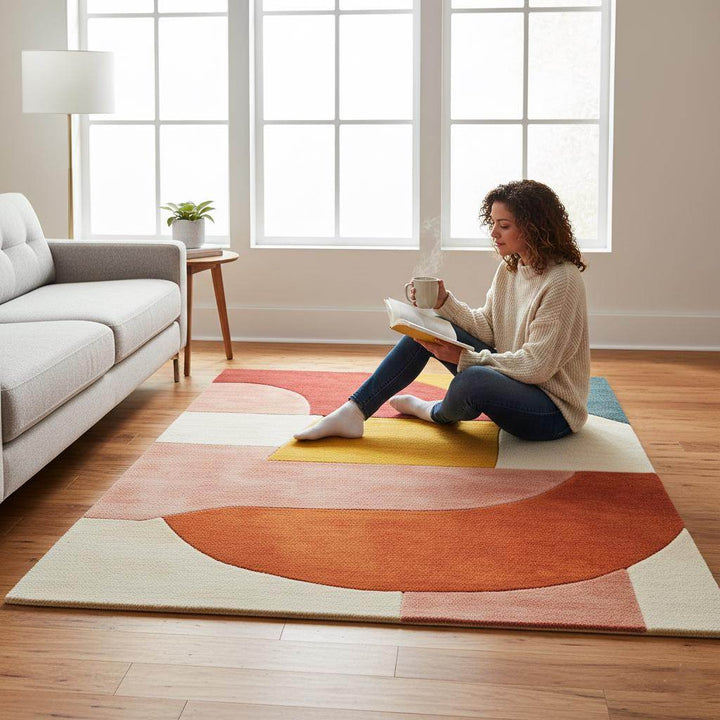 Translation missing: en.Hand-Tufted Wool Area Rug: Modern Abstract Organic Shapes Teppich