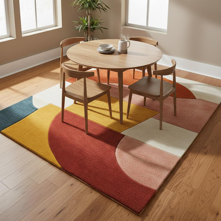 Translation missing: en.Hand-Tufted Wool Area Rug: Modern Abstract Organic Shapes Teppich
