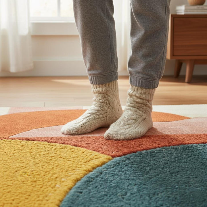 Translation missing: en.Hand-Tufted Wool Area Rug: Modern Abstract Organic Shapes Teppich