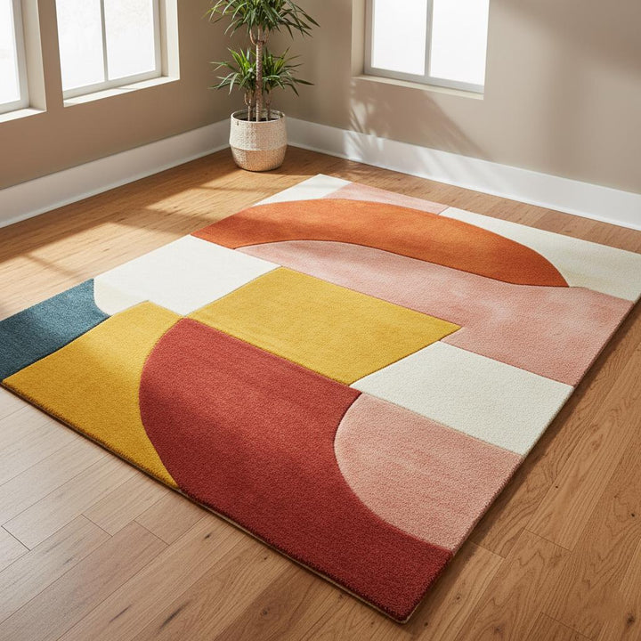 Translation missing: en.Hand-Tufted Wool Area Rug: Modern Abstract Organic Shapes Teppich