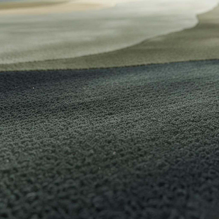Translation missing: en.Modern hand tufted wool rug with abstract landscape design in earth tones for Scandinavian and Japandi decor