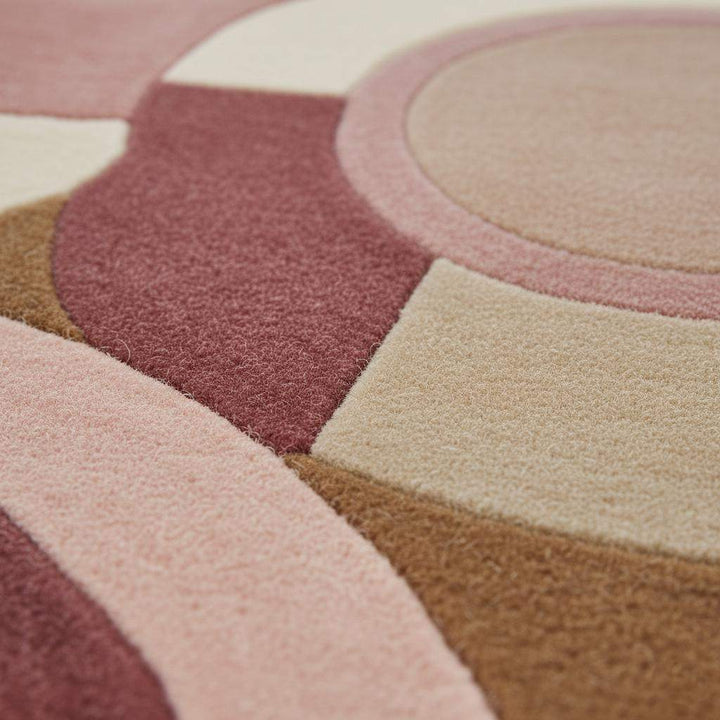 Translation missing: en.Hand-Tufted Wool Rug – Pastel Pink Art Deco Geometric Carpet
