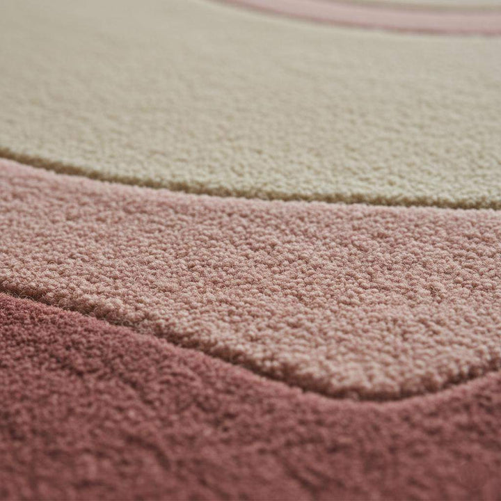 Translation missing: en.Hand-Tufted Wool Rug – Pastel Pink Art Deco Geometric Carpet