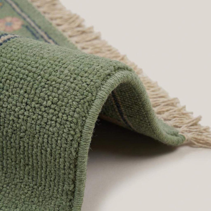 Translation missing: en.Hand Knotted Floral Animal Area Rug Sage Green Traditional Living Room