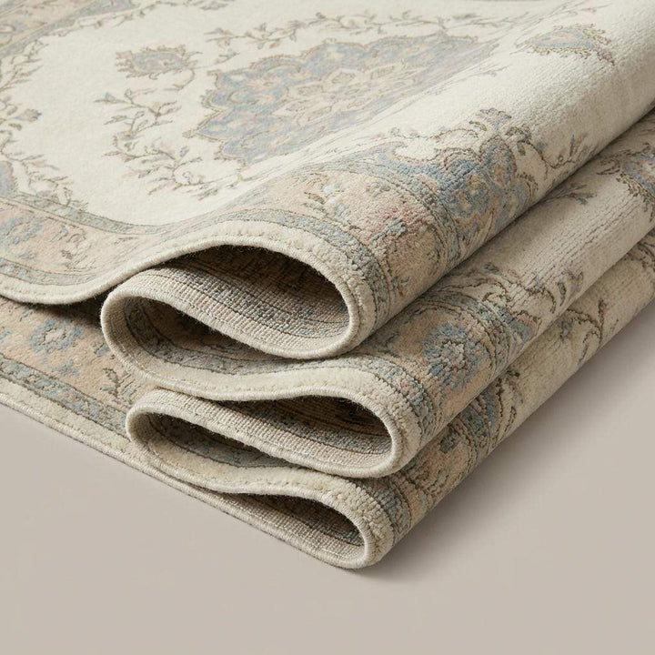 Translation missing: es.Hand Knotted Floral Wool Area Rug, Ivory Persian Style Home Decor