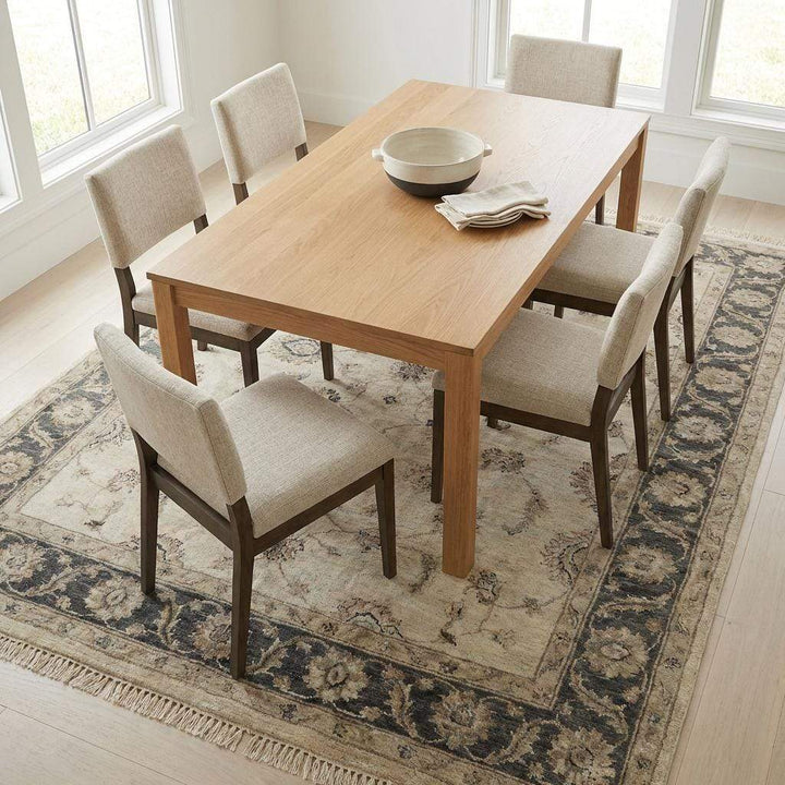 Translation missing: en.Hand Knotted Oushak Area Rug, Ivory Floral Wool Living Room Carpet