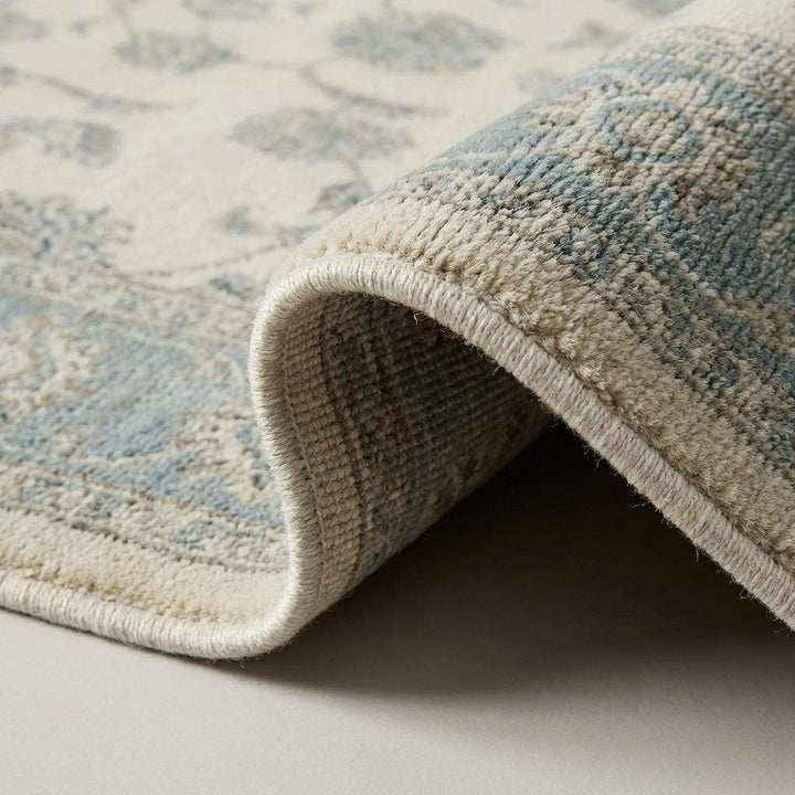 Translation missing: es.Hand Knotted Oushak Rug, Ivory Sage Floral Wool Area Rug