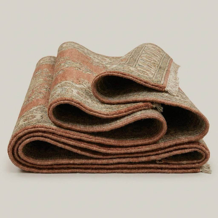Translation missing: es.Hand Knotted Oushak Rug, Rust Medallion Wool Area Rug
