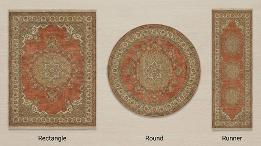 Translation missing: es.Hand Knotted Oushak Rug, Rust Medallion Wool Area Rug