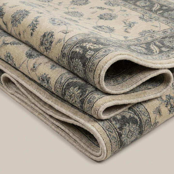 Translation missing: es.Hand Knotted Oushak Runner Rug, Wool Floral Kitchen Hallway Carpet