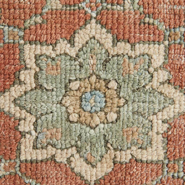 Translation missing: en.Hand Knotted Oushak Style Wool Rug, Floral Medallion Area Carpet