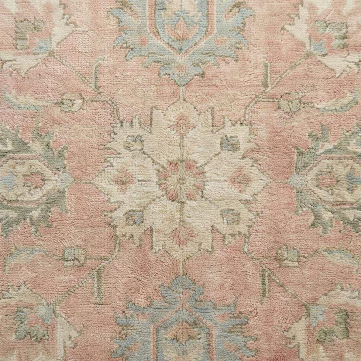 Translation missing: en.Hand Knotted Oushak Turkish Floral Wool Area Rug Soft Pastel Decor