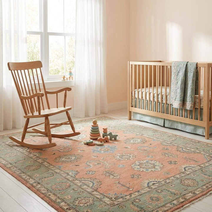 Translation missing: en.Artisan-crafted hand knotted rug showcasing traditional weaving quality, natural wool pile, and heirloom-grade durability