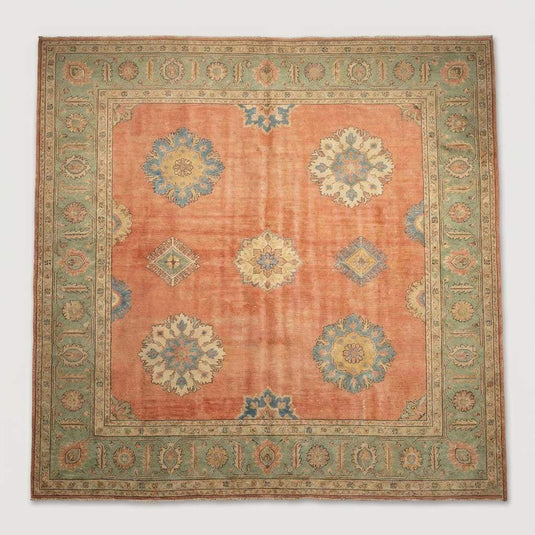 Translation missing: es.Hand Knotted Oushak Wool Rug Traditional Floral Area Rugs For living Room