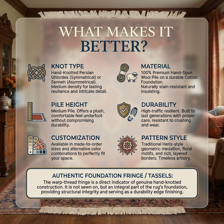 Translation missing: es.Hand Knotted Persian Medallion Wool Area Rug