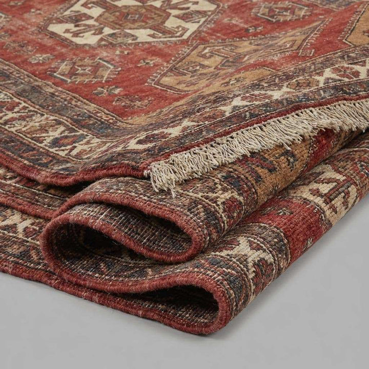 Translation missing: es.Hand Knotted Tribal Wool Area Rug with Geometric Medallion Design