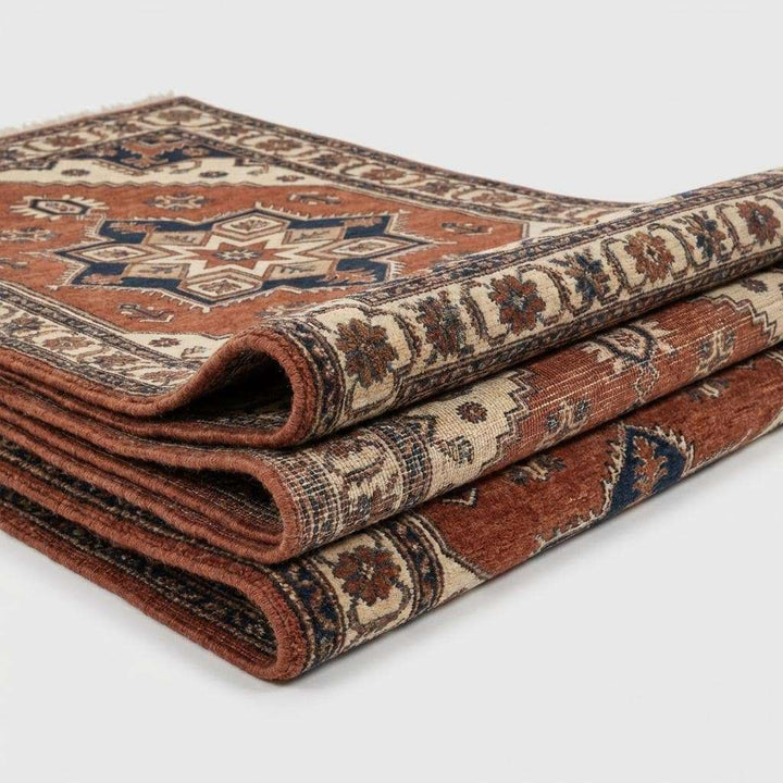 Translation missing: en.Hand Knotted Tribal Wool Area Rug with Geometric Medallion Design