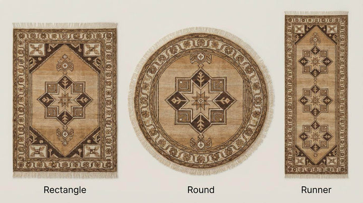 Translation missing: en.Hand Knotted Tribal Wool Rug, Geometric Medallion Rustic Area Carpet
