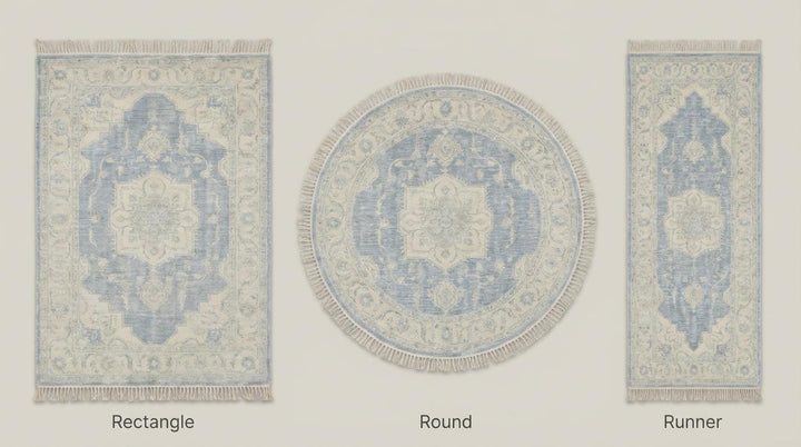 Translation missing: en.Hand Knotted Vintage Persian Style Blue Medallion Wool Area Rug