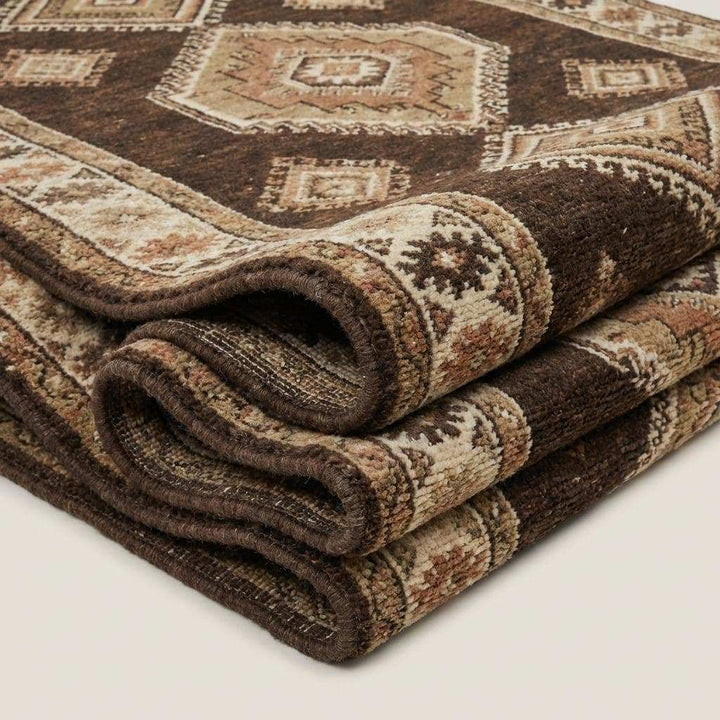 Translation missing: en.Hand Knotted Wool Tribal Area Rug, Rustic Geometric Living Room Decor