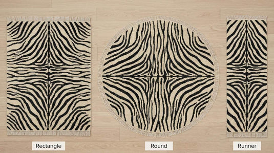 Translation missing: en.Hand Knotted Zebra Stripe Wool Area Rug, Modern Black Ivory Carpet