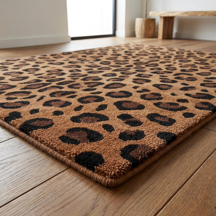 Translation missing: en.Hand Tufted Leopard Print Wool Area Rug 8x10 Modern Statement Carpet