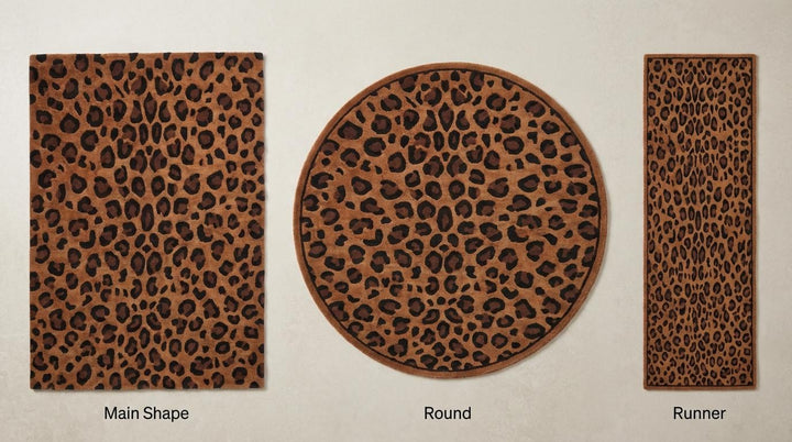 Translation missing: en.Hand Tufted Leopard Print Wool Area Rug 8x10 Modern Statement Carpet