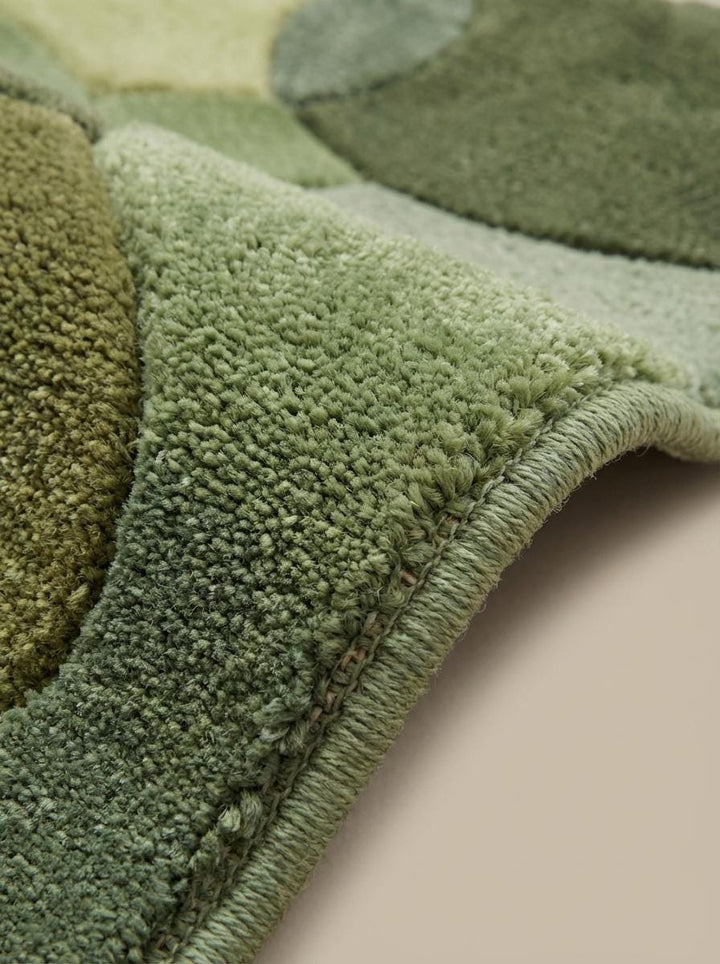 Translation missing: es.Hand Tufted Moss Green Pebble Runner Rug Organic Wool Hallway Rug