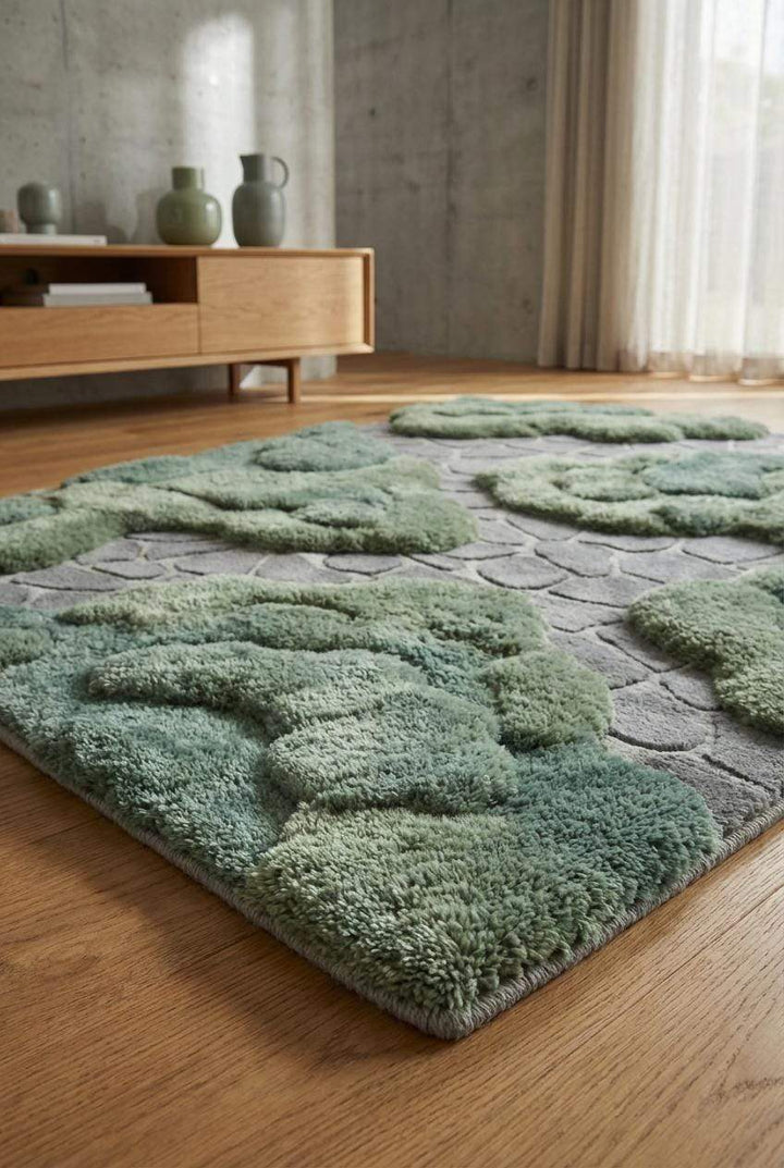 Translation missing: es.Soft high-low pile modern area rug creating cozy nature-inspired interior atmosphere