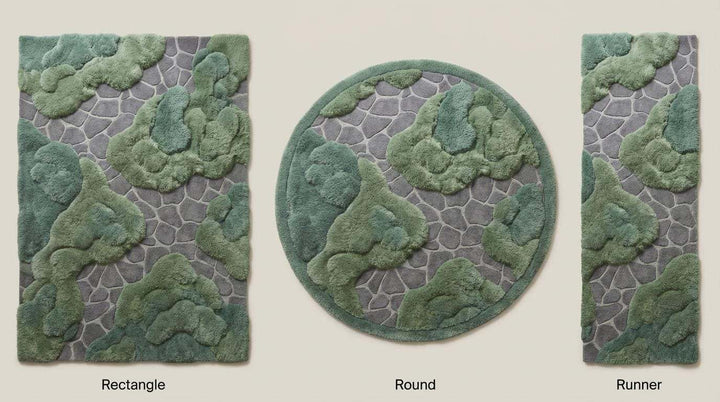 Translation missing: es.Hand Tufted Moss Green Rug, Organic Modern Textured Area Rug Decor